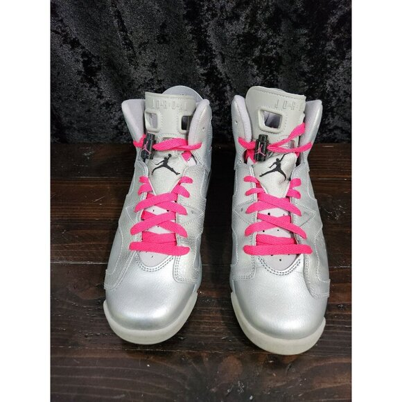 Nike Air Jordan 6 Retro GG Valentine’s Day Silver Pink/Sz. 7Y (8.5 Womens) - Picture 5 of 9